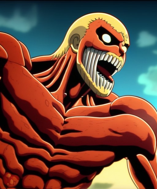 ocds style of colossal titan  from the attack on titan,  , fleischer studios, high detailed, 4k
