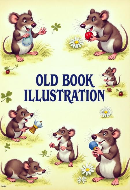OLD BOOK ILLUSTRATION for FLUX v1.0