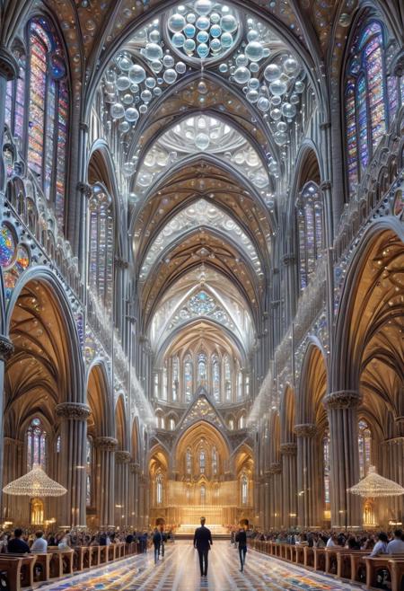 The air shimmers with made_of_bubbles orbs that hum like tuned glass—each one a sentient microverse of light and logic, orbiting unseen axes in a cathedral of code.