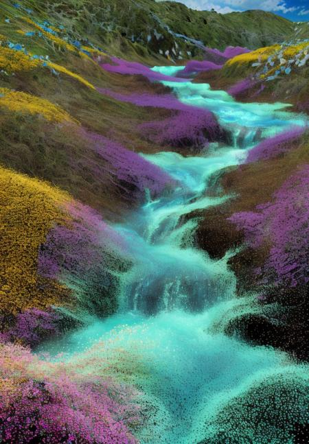 made_of_particles blue_river flowers_meadows  nature  forest