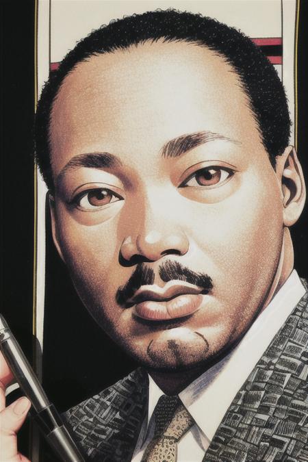 portrait of (dr. Martin Luther King:1.0), intricate, highly detailed, drawing, painting, artstation, concept art, sharp focus, illustration
(jubbslineart:0.6)