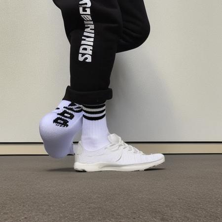 White male Crew Socks V1