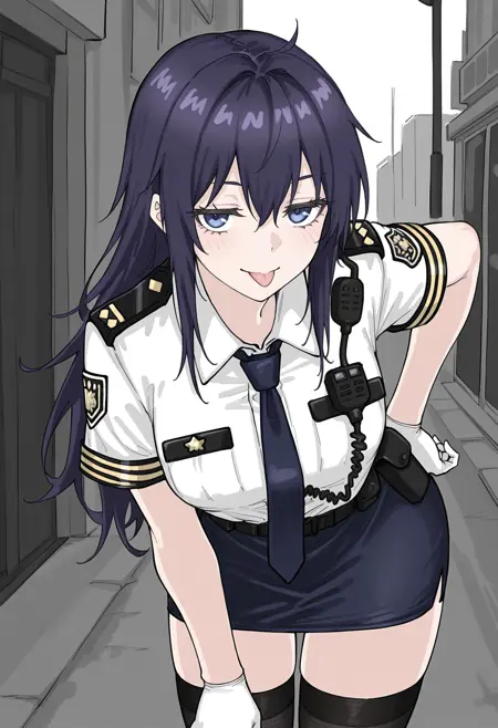 [IL v0.1] Policewoman (Purple/Blue Hair) - FUKU's OC | 婦警ちゃん [Request]