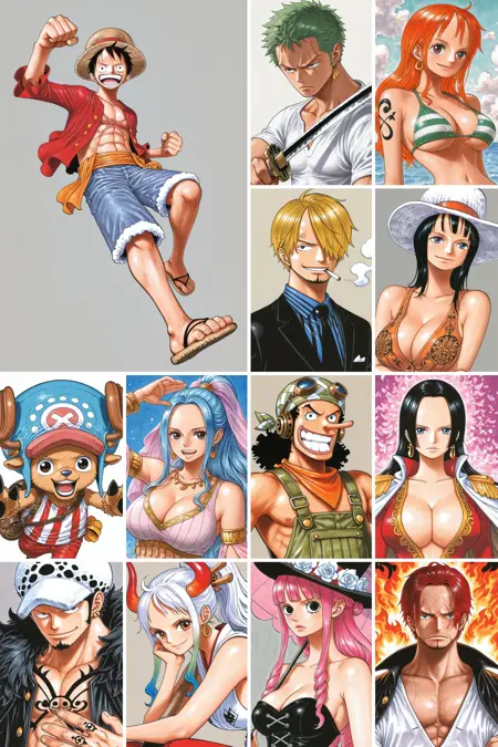 [illustrious XL] Manga- Eiichiro Oda/尾田荣一郎《ONE PIECE》/《海贼王》- Artist Style