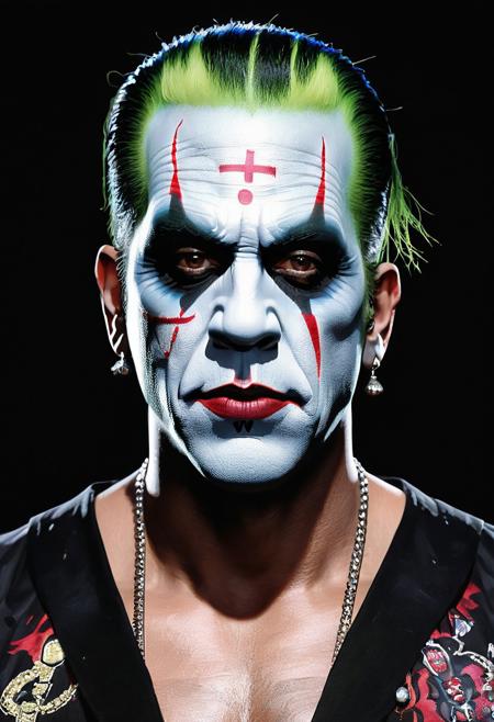 Ultra realistic,, Surrealism, Incredibly Detailed Accurate Highest quality professional photography. Frankenstein's Juggalo, sharp focus, digital painting, symmetrical and maximalist, dramatic lighting, cinematic vision, Aaron Garbut, Grand Theft Auto 5 Style