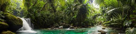 Green, Tropical Jungle Waterfall, White Water, UHD, DSLR