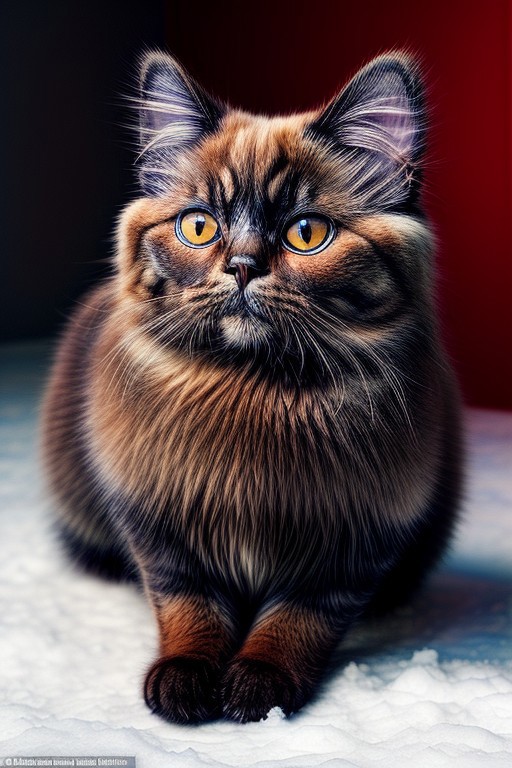beautiful, ((masterpiece, best quality, intricate details:1.2)), colorful persian cat on a snowy day, highres, realistic, UHD, sharp focus, mesmerizing, ultra detailed, high texture resolution, ((breathtaking)), photorealistic, 64k, crisp colors, 32 bit colors, dynamic angle, dynamic light, digital drawing, concept art, amazing composition