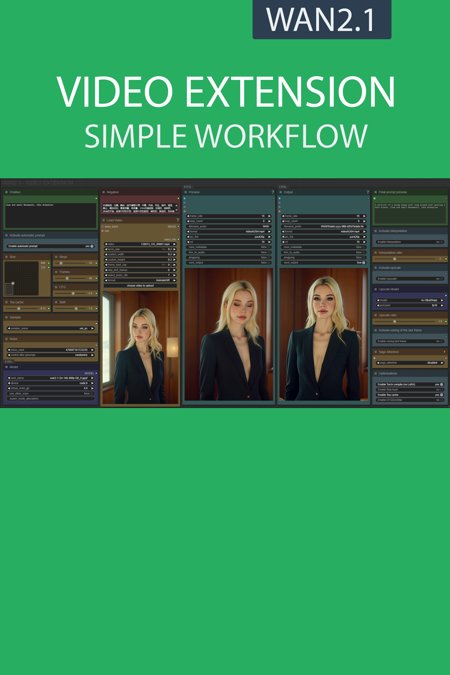 VIDEO EXTENSION simple workflow WAN2.1 | GGUF | LoRA | UPSCALE | TeaCache v2.1