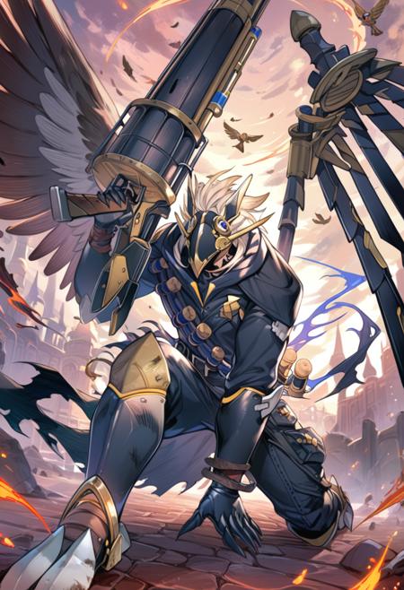 Yu-Gi-Oh! - Tri-Brigade Shuraig the Ominous Omen (鉄獣戦線 凶鳥のシュライグ) PonyXL v1.0