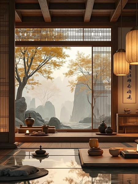 A_Traditional Japanese Interior Style_Tea Room Scene Generation v1.0