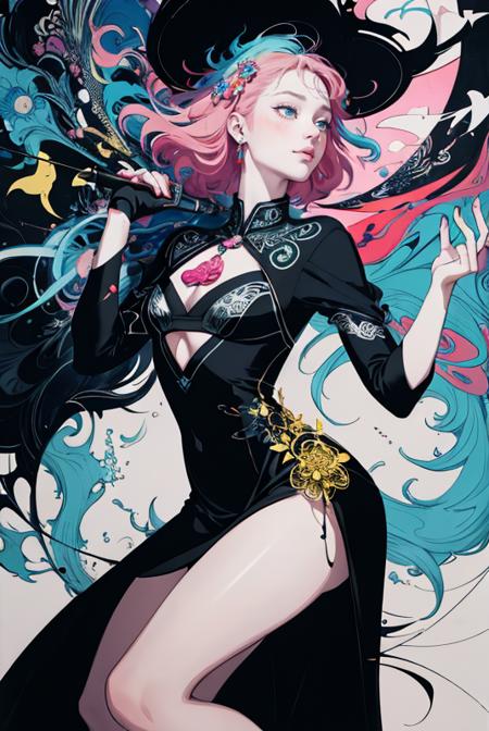 masterpiece, best quality, high quality, 8k, ultra_highres, ultra detailed, full body, official art, unity 8k wallpaper, ultra detailed, beautiful and aesthetic, masterpiece, best quality, (zentangle, mandala, tangle, entangle), (fractal art:1.3) , 1girl, extremely detailed, dynamic angle, cowboyshot, the most beautiful form of chaos, elegant, a brutalist designed, vivid colours, romanticism, by james jean, roby dwi antono, ross tran, francis bacon, michal mraz, adrian ghenie, petra cortright, gerhard richter, takato yamamoto, ashley wood, atmospheric, ecstasy of musical notes, streaming musical notes visible