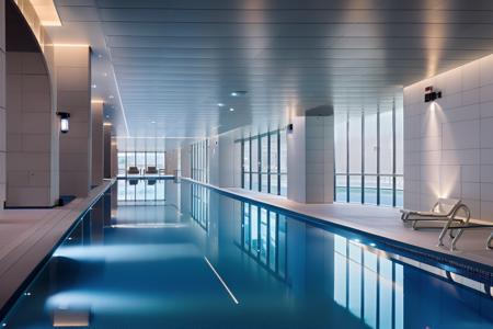 <lora:JJsSwimingpool:1>, swiming pool , RAW photo,Masterpiece, high quality, best quality, authentic,  ,windows , dslr, soft lighting, high quality, film grain, Fujifilm XT3  ,ceiling light