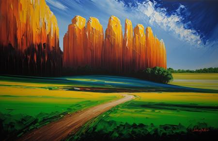(style of Josh Adamski:1.05), a painting,scenery,scene painting, boscage ,estate ,ranch , Cave/Karst ,