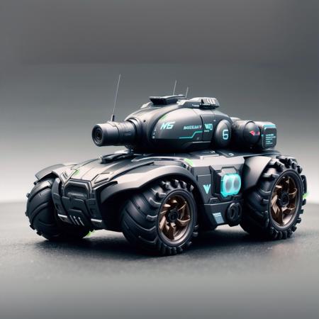 vehicle, game project design, sci-fi style, tank, no man, vehicle focus, motor vehicle, , wheels, ground vehicle, science fiction, complex tires, gradient background, gray background<lora:Vehicles:1>