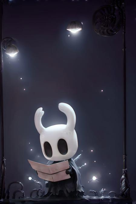 {high quality}, ((no human)), depth of feild, HD,
1boy, bug, outdoors, lamp, book, dark theme, robe, horns, <lora:空洞骑士V1128:1>