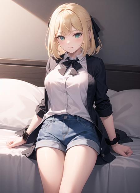 <lora:anisphia_wynn_palettia-15:1>
(anisphia_wynn_palettia:1.2), cardigan, short hair,, (extremely detailed CG unity 8k wallpaper),(masterpiece), (best quality), (ultra-detailed), (best illustration),(best shadow), (an extremely delicate and beautiful)