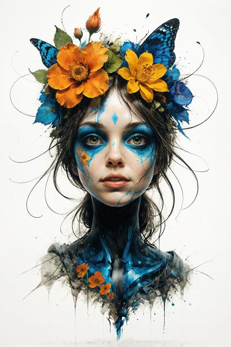 mysterious silhouette flowery woman, by Minjae Lee, Carne Griffiths, Emily Kell, Steve McCurry, Geoffroy Thoorens, Aaron Horkey, Jordan Grimmer, Greg Rutkowski, amazing depth, double exposure, surreal, geometric patterns, intricately detailed, bokeh,  perfect balanced, deep fine borders, artistic photorealism , smooth,  great masterwork by head of prompt engineering   <lora:add-detail-xl:2>  <lora:xl_shuimo:0.7> ink wash painting <lora:Cute_Drawing:0.55>  <lora:hyperkraximalism_v1-1:0.25>