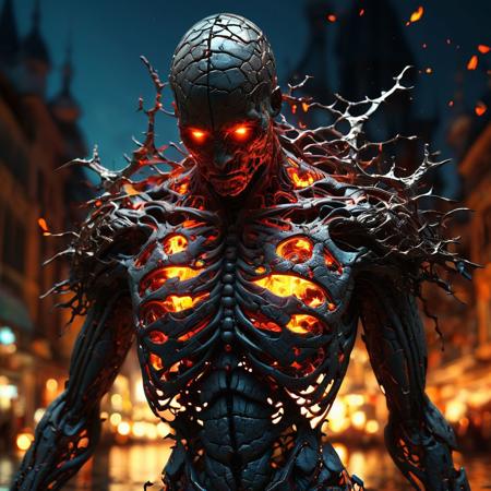 burning assasin, fantasy concept art, night scenery, fractal cracked surface, bokeh, (mixed styles by Alberto Seveso and Gediminas Pranckevicius and Wadim Kashin:1.2), breathtaking intricate details, dramatic natural lighting, reflective catchlights, cinematic, brilliant, sharp focus, fantastical and mysterious, maximalist masterwork by head of prompt engineering , hyperkraximalism  <lora:hyperkraximalism_v1-1:0.1>