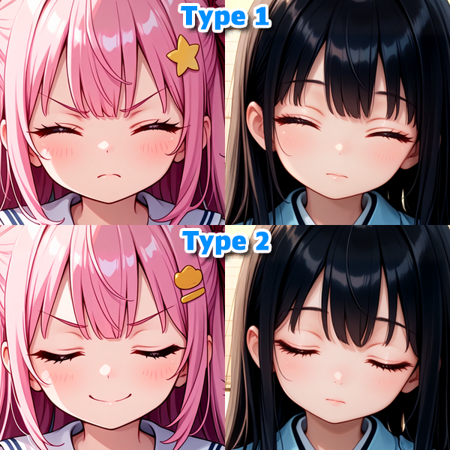 [SDXL] Closed eyes helper / 閉じ目補助 Type1 v2.0