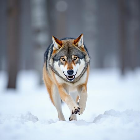 wolf snarling ears back ears forward