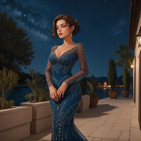 Midnight Blue Crystal Gown SD 1.5 v1.0