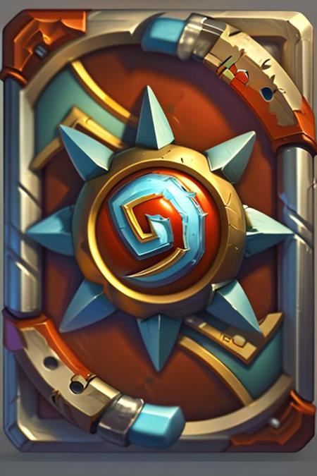 (masterpiece:1.1), (best quality:1.1),hearthstone_card,
hearthstone_card, steampunk, metal border, metal plate, red-hot metal core, missile, armor, hearthstone's icon in the middle, weapon,
 sharpening,  <lora:hearthstone_4-000005:1>