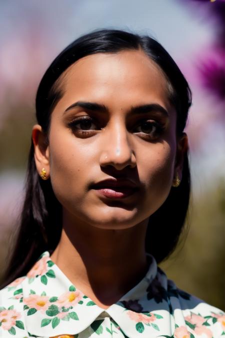 a photo of amitaS1 with a happy look on the face, house wife style, (floral print milkmaid dress:1.3), in front of city street, (city street), detailed skin texture, (blush:0.5), (goosebumps:0.5), subsurface scattering, ultra hd, 4k, high def, realistic, Photorealistic, Hyperrealistic, Hyperdetailed, analog style, detailed skin, matte skin, soft lighting, subsurface scattering, realistic, heavy shadow, masterpiece, best quality, ultra realistic, 8k, golden ratio, Intricate, High Detail, film photography, soft focus