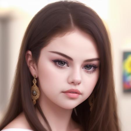 Selena Gomez (masterpiece, best quality, full body), ,masterpiece, beautiful detailed eyes, looking at viewer, detailed beautiful face,  extremely detailed, high, 1girl, black hair, long hair, best quality, closed mouth <lora:Selena Gomez:1>,