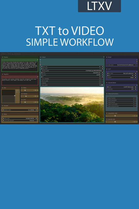 TXT to VIDEO simple workflow LTXV | FLORENCE | INTERPOLATION | UPSCALE v1.1