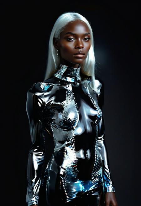 Imagine diamond-like caustic light shining on a slender black model,strong contrast,high-end feel,fashion cover,<lora:Jelena Kevicæµéè²å½©æç»é£æ ¼_v4.0:0.7>,acid art,gradient background,film photography,liquid metal,<lora:ArienSDXL-è²å½©æ¦å¿µåçº§ç³»å(æç»­æ´æ°)_glowing colors(è²å½©èºæ¯å¢å¼º):0.3>,<lora:ç²ç ºè´¨æåå¡å é£XLçæ¬:0.8>,laser,<lora:ç²å­æ°´è±XL:0.3>,Surrealism,skinny pieces,
