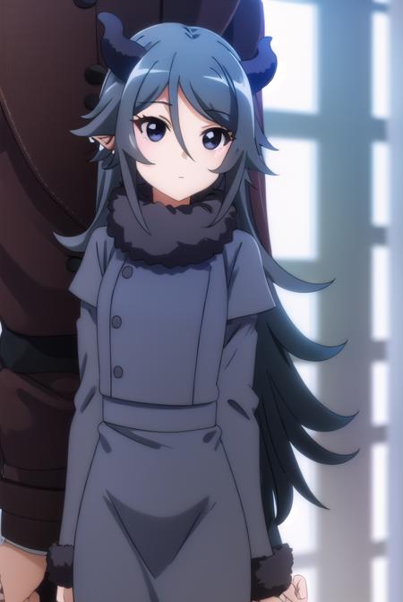 lutiabutte, <lora:lutia butte s2-lora-nochekaiser:1>,
lutia butte, long hair, bangs, black hair, hair between eyes, horns, pointy ears, (black eyes:1.5),
BREAK long sleeves, fur trim, fur collar,
BREAK indoors,
BREAK looking at viewer, (cowboy shot:1.5),
BREAK <lyco:GoodHands-beta2:1>, (masterpiece:1.2), best quality, high resolution, unity 8k wallpaper, (illustration:0.8), (beautiful detailed eyes:1.6), extremely detailed face, perfect lighting, extremely detailed CG, (perfect hands, perfect anatomy),