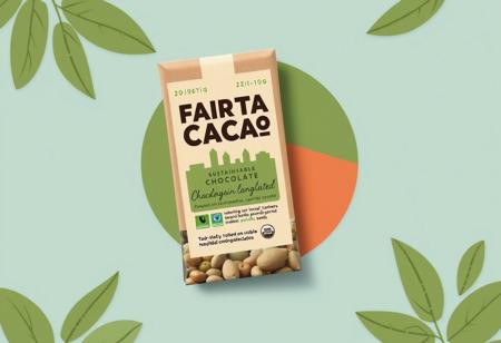 Sustainable & Ethical:
 * Name:  "Fair Trade Cacao" or "Sustainable Harvest Chocolate"
 * Concept:  Emphasize the ethical sourcing of the cacao beans and the sustainable farming practices used.  Support local farmers and promote environmental conservation.
 * Packaging:  Eco-friendly packaging made from recycled materials.  The label could feature information about the farmers and the sustainable practices used.
 * Target Audience:  Consumers who are environmentally and socially conscious.
Apply 60-30-10 rule: 60% Primary: Dusty Gray, Lime Green, Dark Green 30% Secondary: Light Beige, Saddle Brown 10% Accent: Light Salmon, Pale Cyan, Brick Red