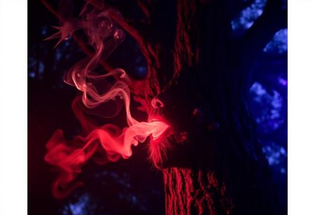 A really chill tree smoking a massive hashish joint, man