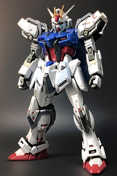 masterpiece, fine details, extremely detailed 4k CG, strike_gundam, gundam, robot, mecha, solo, standing, mobile suit