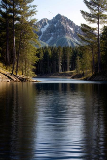 masterpiece, best quality, ultra-detailed, realistic, 8k, RAW photo, distant-view, (fisherman fishing troubles on small boat in the middle of the lake, small fish were flying on the water around the fisherman:1.37), eagle on distant trying to catch the fish, emphasize some little birds flying around, award winning realistic photography, morning, a bit cloudy, scenery photography, perfect shadow, perfect natural lighting, rich colors, perfect composition, perfect colors, flawless complexion photo, perfect intricate detailed, lakes, surreal, lifelike, real life scenery photo, top quality, trending on artstation, meadows, glitter, prettiest landscape, all kinds of flowers, flowers field, pine tree, fantastic, stunning, outstanding, finding nemo, breathtaking beautiful nature photo, out-of-this-world scenery, perfect reflection on water, depth of field, fisherman best day, detailerlora,