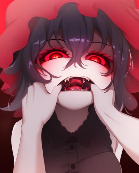 <lora:[NAI] Fang Inspection Day:0.75>(fiday)(1girl),looking at viewer, pov, pov hands, open mouth, finger in another's mouth,short black hair, glowing red eyes,fangs, tongue,drool <lora:[NAI] Fang Inspection Day:1>