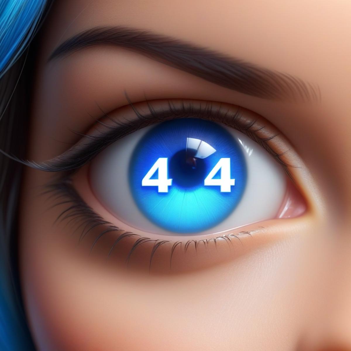 A blue eye with the number 404 inside.
