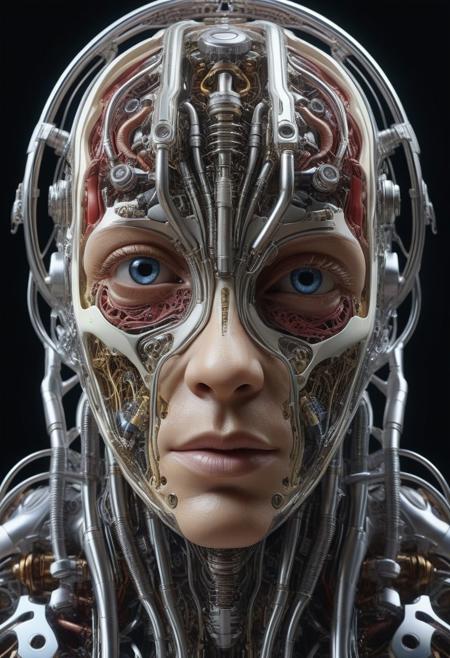 4k, masterpiece, best quality, bio-mechanical organism, face