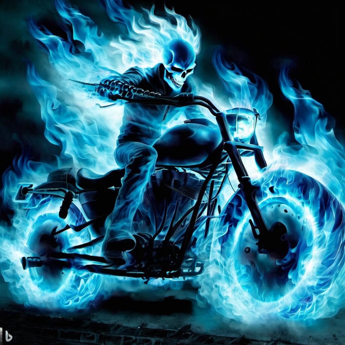 blue ghost rider wallpaper hd