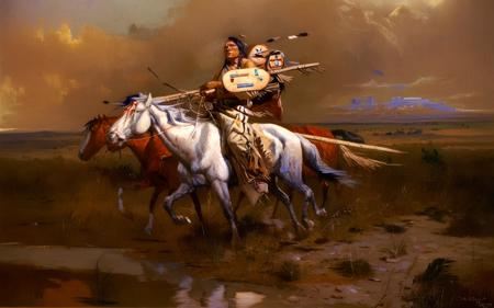 'American Old West' by russell charles marion in 1902, painting \(medium\), romanticism \(style\),