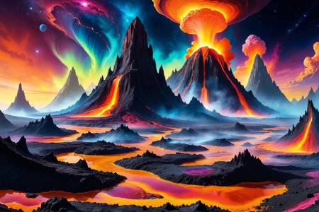 psychedelic alien worlds sprawling cosmic colorscapes