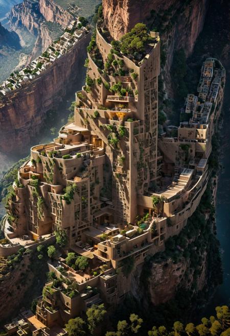 (The colonial city of the future, in the mist-filled Grand Canyon, on an unknown Earth-like planet, 2 moon on sky, Spaceship flight connects colonies, waterfulls:1.3), (Machu Picchu, a mountain settlement, incredibly spectacular:1.2), (Mario Botta:1.3), (avant-garde, future, reality, science fiction, photorealistic), (modern architecture:1.2), 
(Large Files, Ultra Realistic, 8K, 16k, FHD, HD, VFX, Perfect, Photography, composition, Architecture Sales Photography, Architecture Competition, Ultra High Resolution, Cinematography, High Resolution Image:1.1), (dramatic lighting, direct sunlight, ray tracing, clear shadow:1.2),  (real landscape:1.1), (blurred background:1.0), (urban background, more_details) ,
ac_neg1, great lighting, clear, hillscastel, extrusionbuilding, vertical