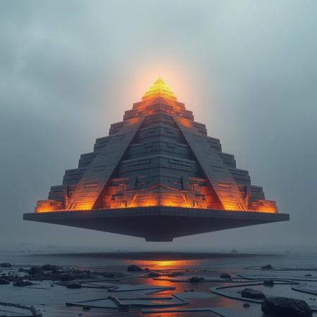 a floating pyramid