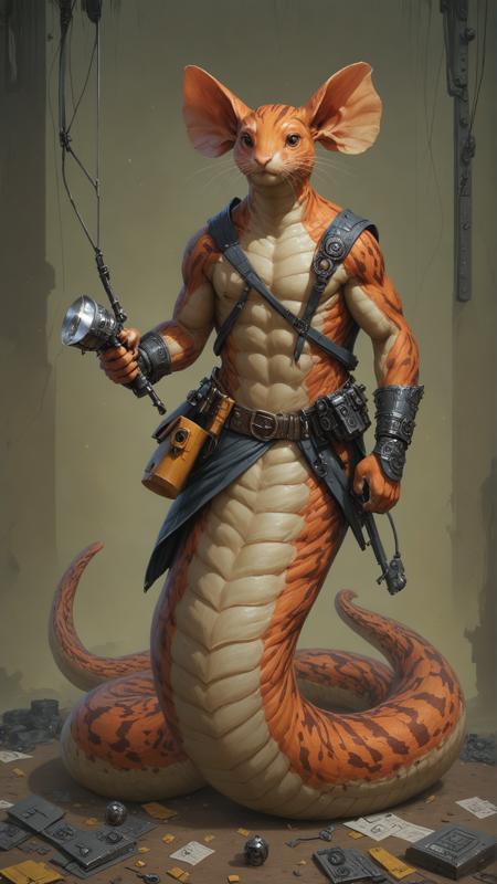 score_9, score_8_up, score_7_up, score_6_up, <lora:NagaPDXL:1>naga, full body, creature, working as salaryman orange shag in location: zoo, detailed background environment, daytime