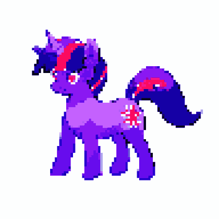 <lora:Pokemon_Sprites_V1:0.8> purple pony, unicorn, twilight sparkle, pixel art, 2d, pokemon, solo, white background