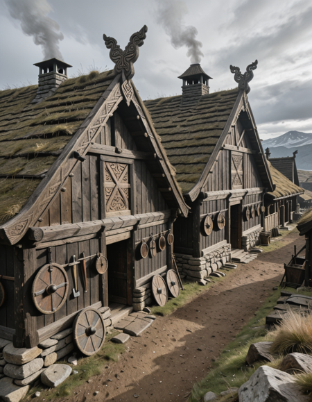 Viking longhouses illu v1.0