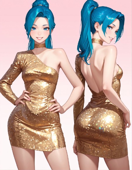 【COSTUME】Asymmetrical Glitter Dress v1.0