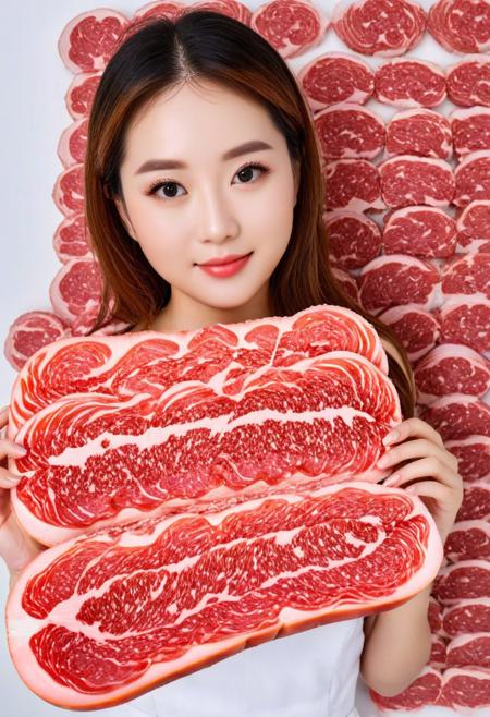 Masterpiece, best quality, 1girl, made of wagyu