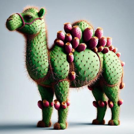 Camel <lora:Prickly Pear Style v1:1>, Prickly Pear Style,