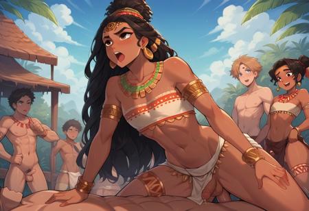 score_9, score_8_up, score_8, rating_explicit,(prisoner femboy orgy), short age, short height, long hair,random hairstyle, cute, small penis, aztec clothes, anal sex, blowjob, handjob, rimjob,detailed background, aztec tribe, motion lines, dynamic pose, dynamic view, anime style, source_anime, <lora:Smooth Anime Style LoRA XL:1>